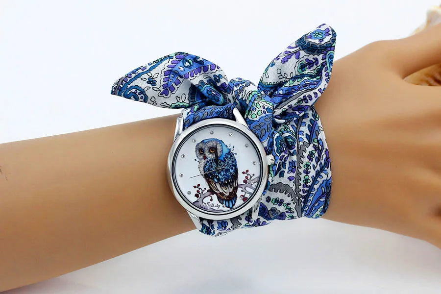 Shsby New Ladies Cloth Wristwatch Fashion Women Dress Watch High Quality Silver Quartz Watch Sweet Girls Watch Fabric Clock