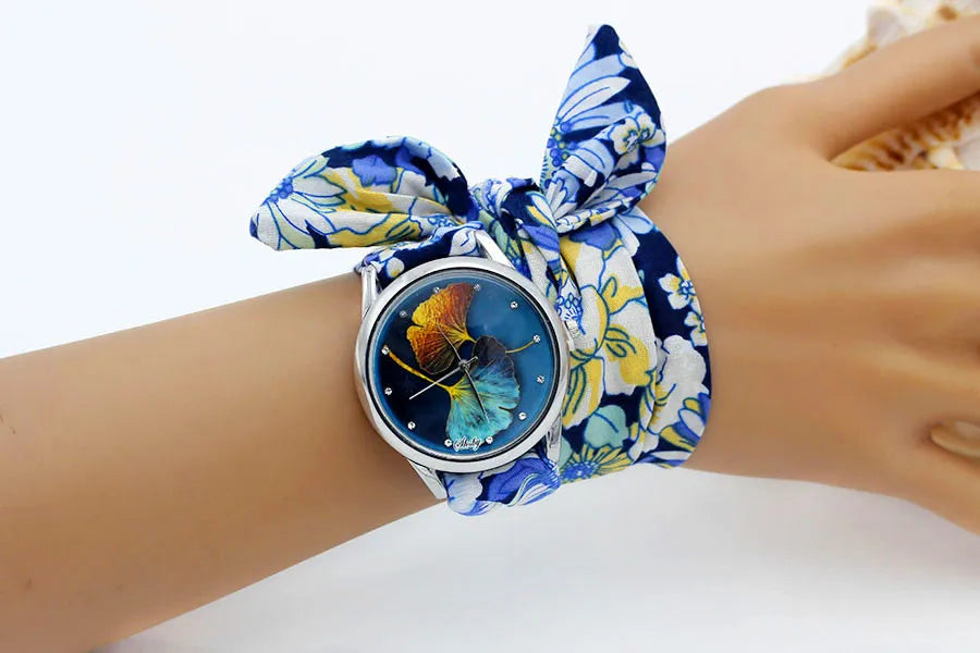 Shsby New Ladies Cloth Wristwatch Fashion Women Dress Watch High Quality Silver Quartz Watch Sweet Girls Watch Fabric Clock