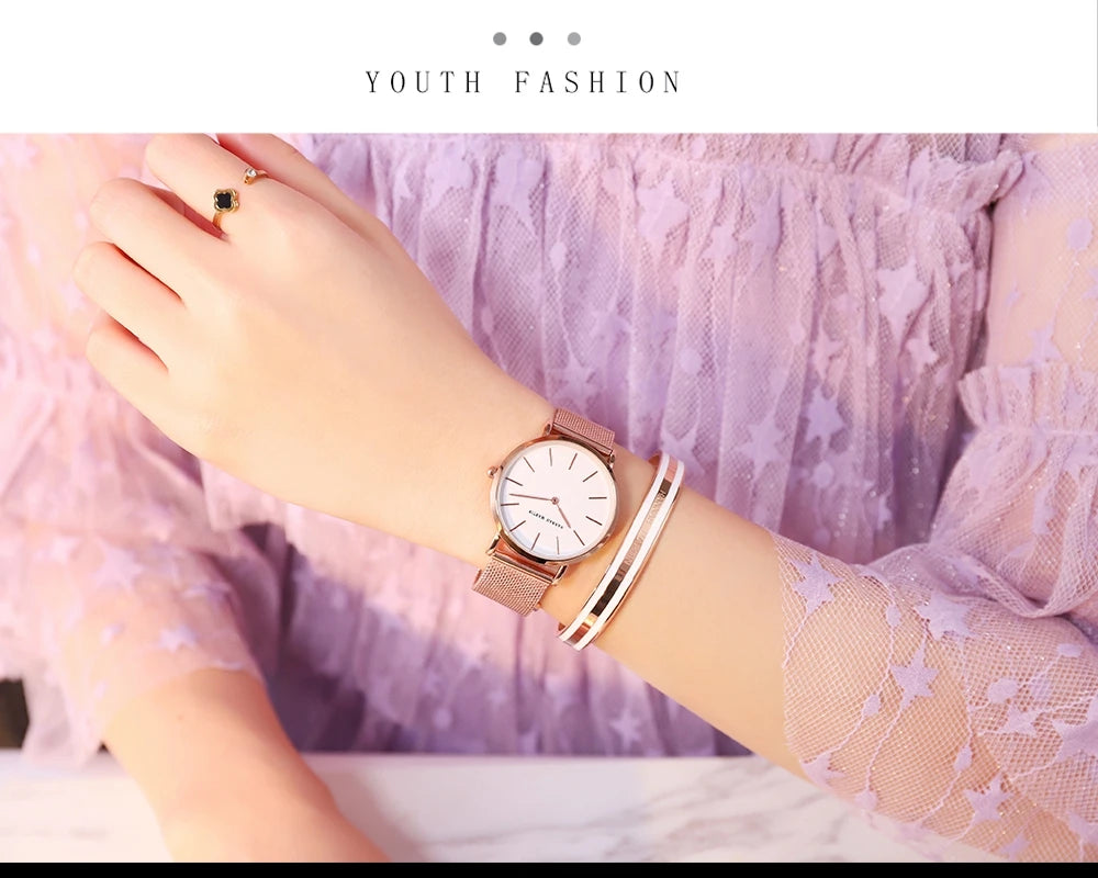 Hannah Martin New 2021 Top Brand Luxury Japan Quartz Wristwatch Stainless Steel Rose Gold Waterproof Watch for Women reloj mujer