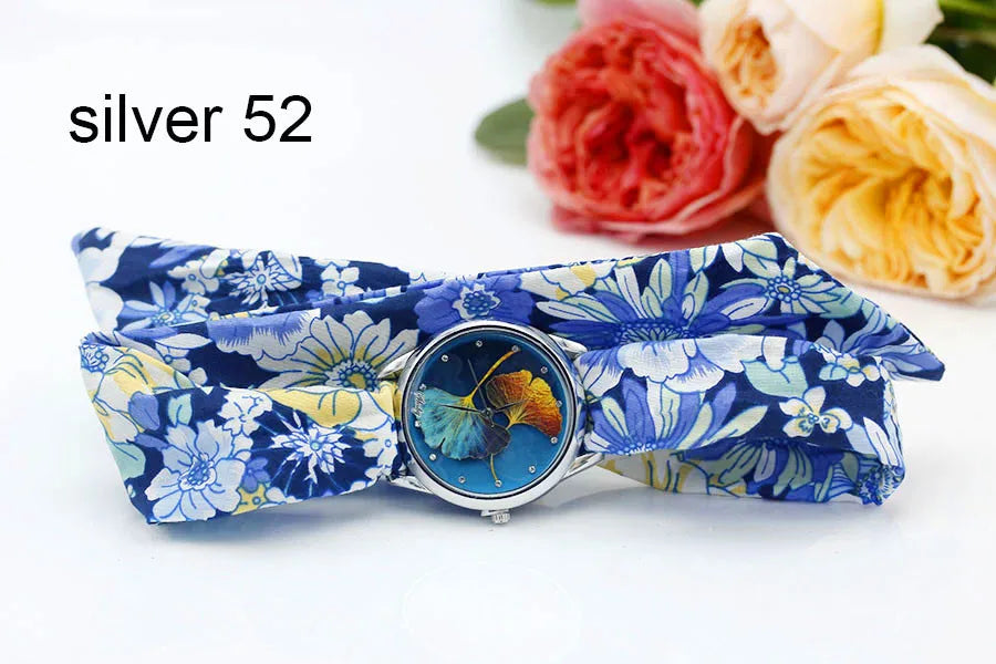 Shsby New Ladies Cloth Wristwatch Fashion Women Dress Watch High Quality Silver Quartz Watch Sweet Girls Watch Fabric Clock