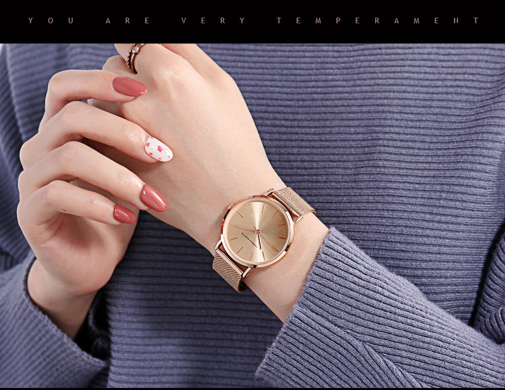 Hannah Martin New 2021 Top Brand Luxury Japan Quartz Wristwatch Stainless Steel Rose Gold Waterproof Watch for Women reloj mujer