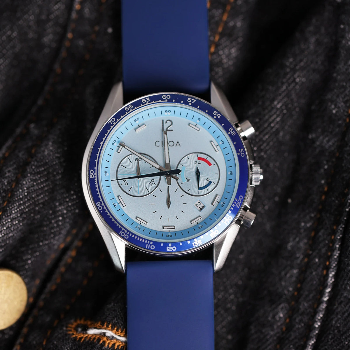 CILOA Blue Round Multi-Function Watch Men's Light Luxury Brand Authentic New Trend Fashion High Quality Quartz Watch