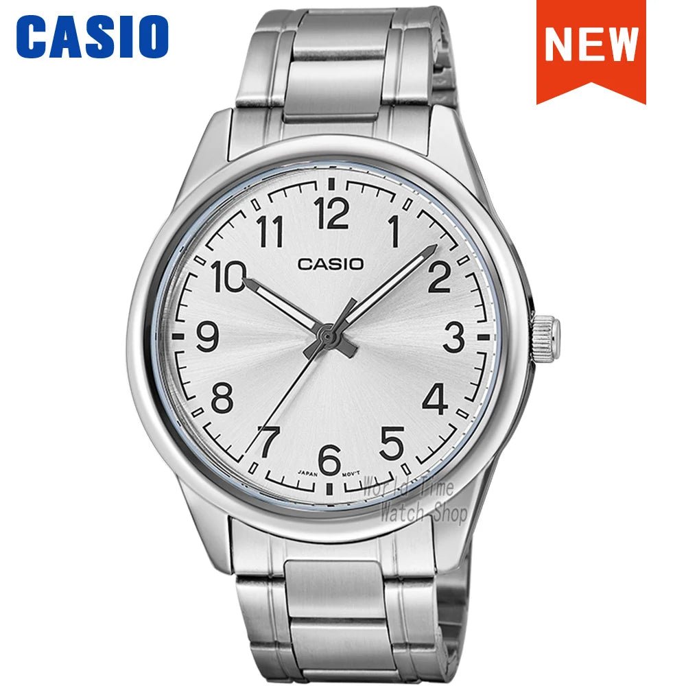 Casio Watch for Men Simple Relogio Waterproof Business Casual Watch MTP-V005D-2B4 Steel Belt Series