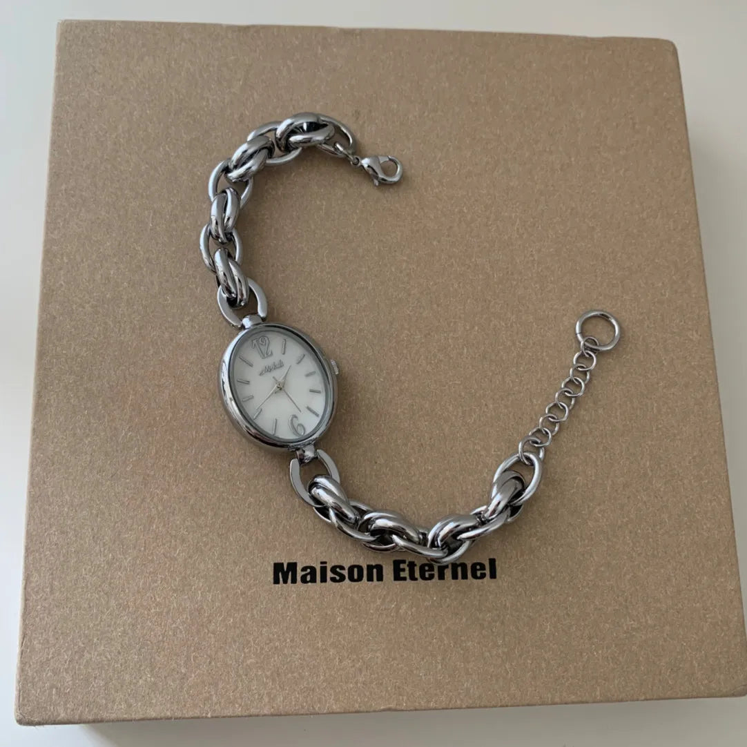 New weaved bracelet watch ladies' small gold watch stunning popular vintage women's chain watch fashion personalized