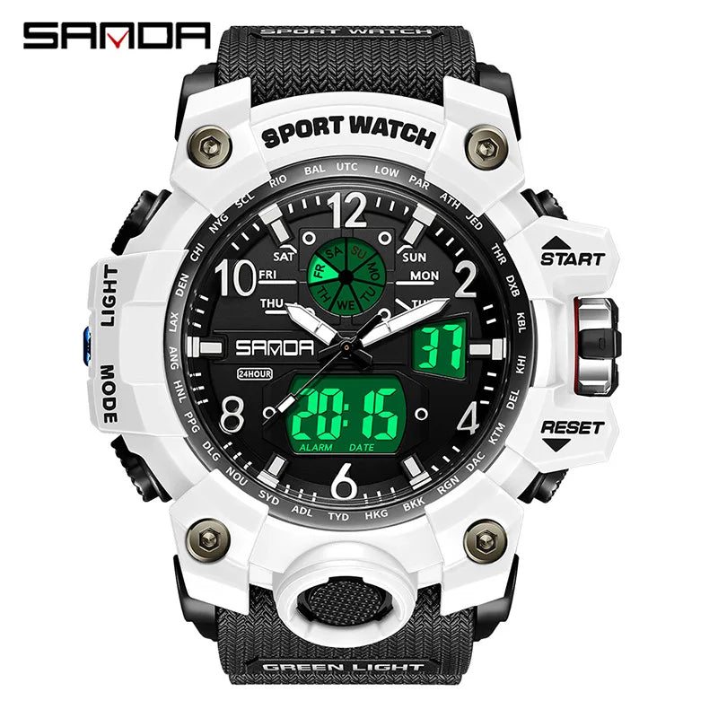 SANDA 3169 Top Brand Sports Men's Watches Military Quartz Watch Man Waterproof Wristwatch for Men Clock Shock Relogios Masculino