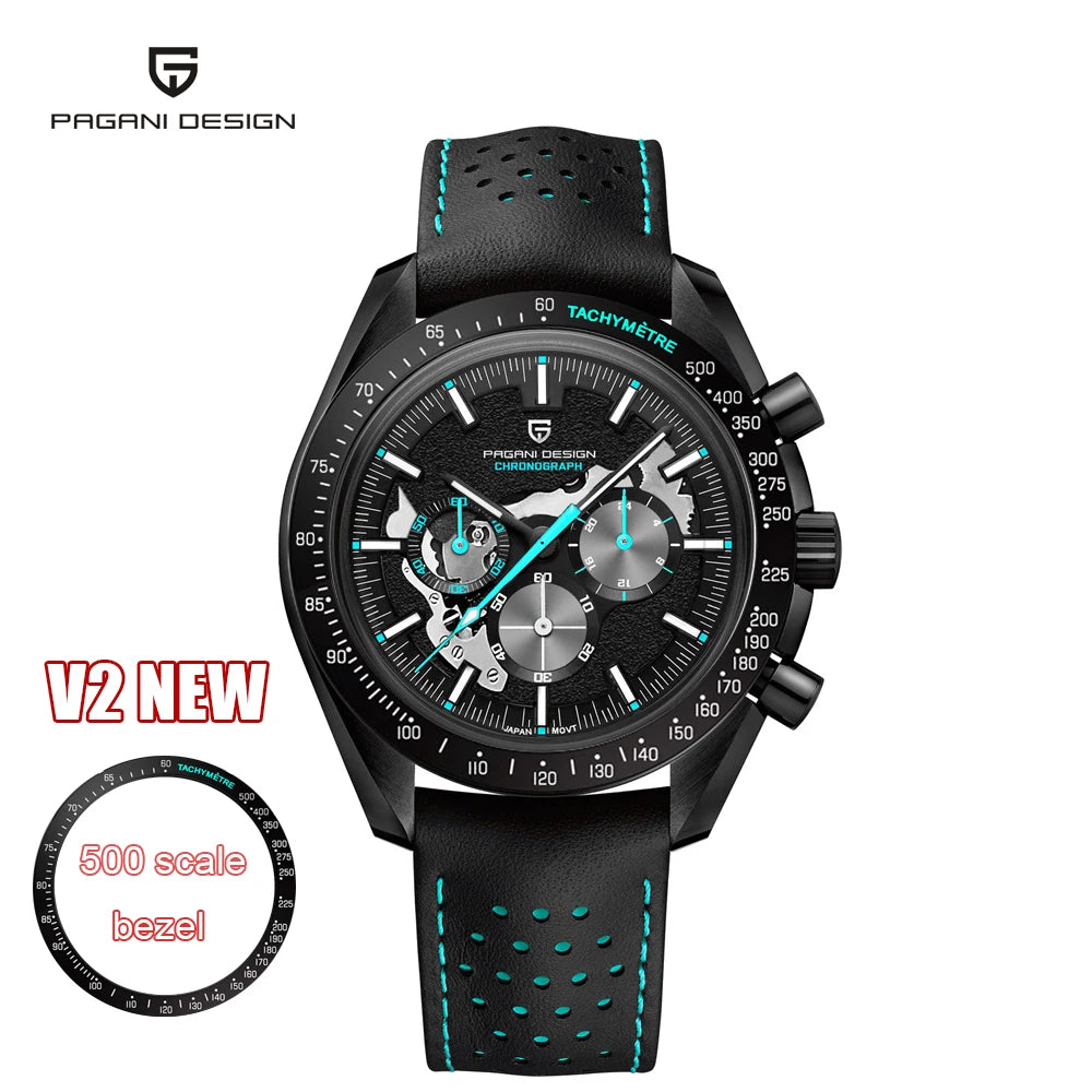 2026men's watches top Pagani design brand quartz men's watches VK63 sports chronograph sapphire leather strap relógios masculino