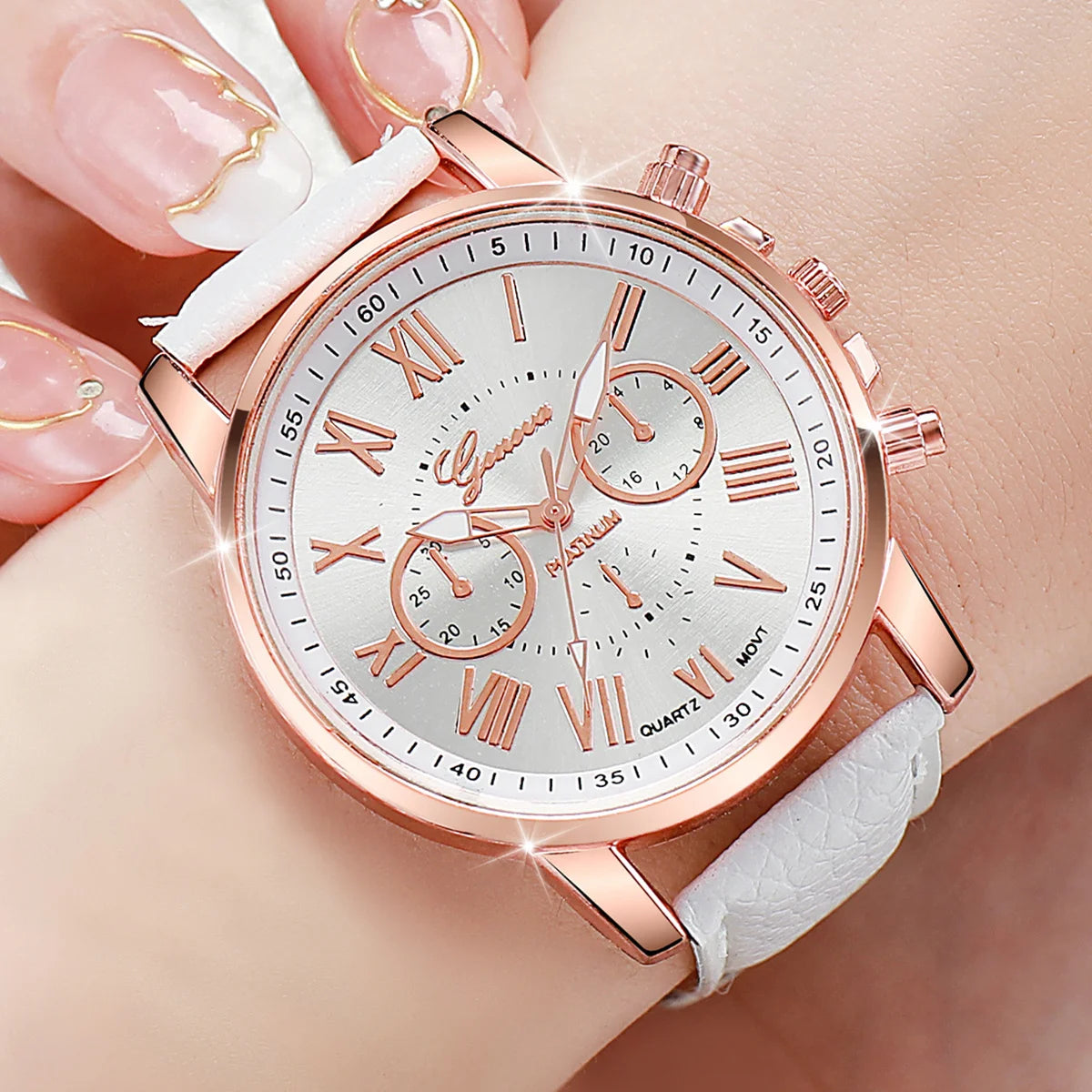 8PCS/Set Fashion Women Watches Casual Ladies Quartz Watch for Girls Clock Gift Reloj Mujer(Without Box)