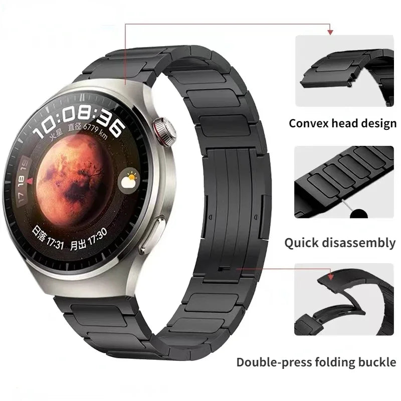 22mm Titanium Strap For OnePlus Watch 46mm/3/2/2R Luxury Breathable Bracelet For OPPO Watch 4 Pro-X-X2/Realme Watch S2-2 3 S Pro