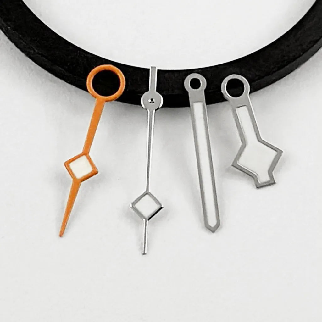 NH34 SnowFlake Four Needles Hands Rose Gold Silver Gold Black Watches Pointer Suitable NH34A 4R34 GMT Movement Green Luminous