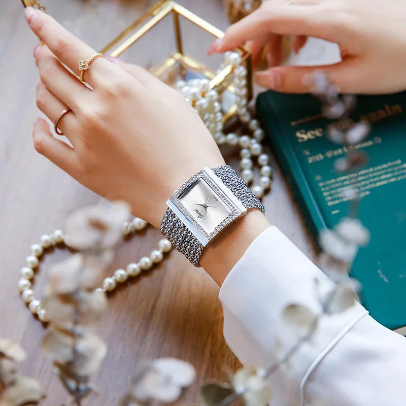 Original Diamond Bracelet Watch for Woman Waterproof Luxury Women Quartz Watches Dress Watch Ladies Wristwatch Jewelry Gift