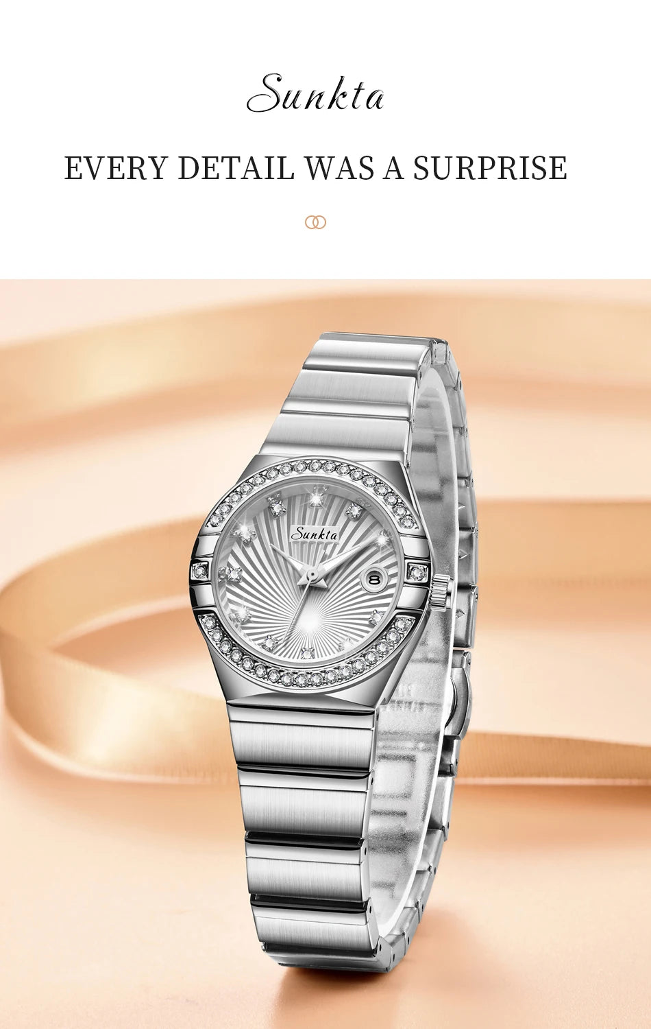 Sunkta Woman Watch LIGE Fashion Luxury Elegant Retro Diamond Simple Stainless Waterproof Casual Calendar Quartz Women's Watches