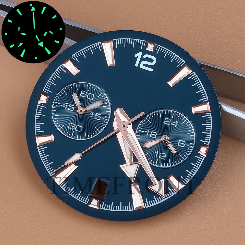 Chronograph VK63 Dial 45.5mm Dial For Seamaster 600 Waterproof Watch Case For Seiko VK63 VK64 Quartz Movement 33mm Dial 5 hands