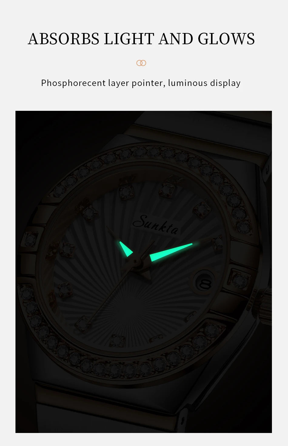 Sunkta Woman Watch LIGE Fashion Luxury Elegant Retro Diamond Simple Stainless Waterproof Casual Calendar Quartz Women's Watches