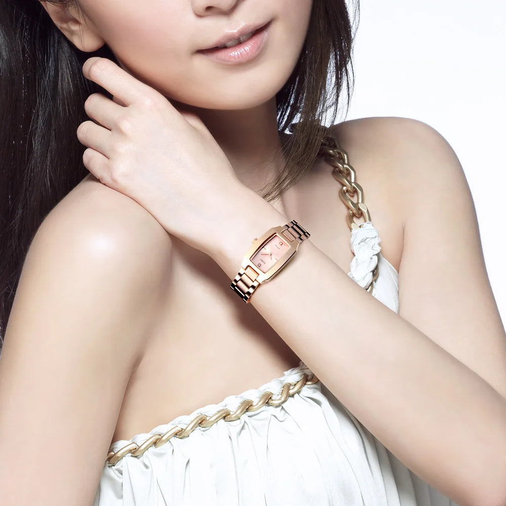 SKMEI 1400 Ladies Casual Dress Luxury Silver Ladies Rhinestone Waterproof Relogio Feminino Quartz Watch Fashion Thin Watches