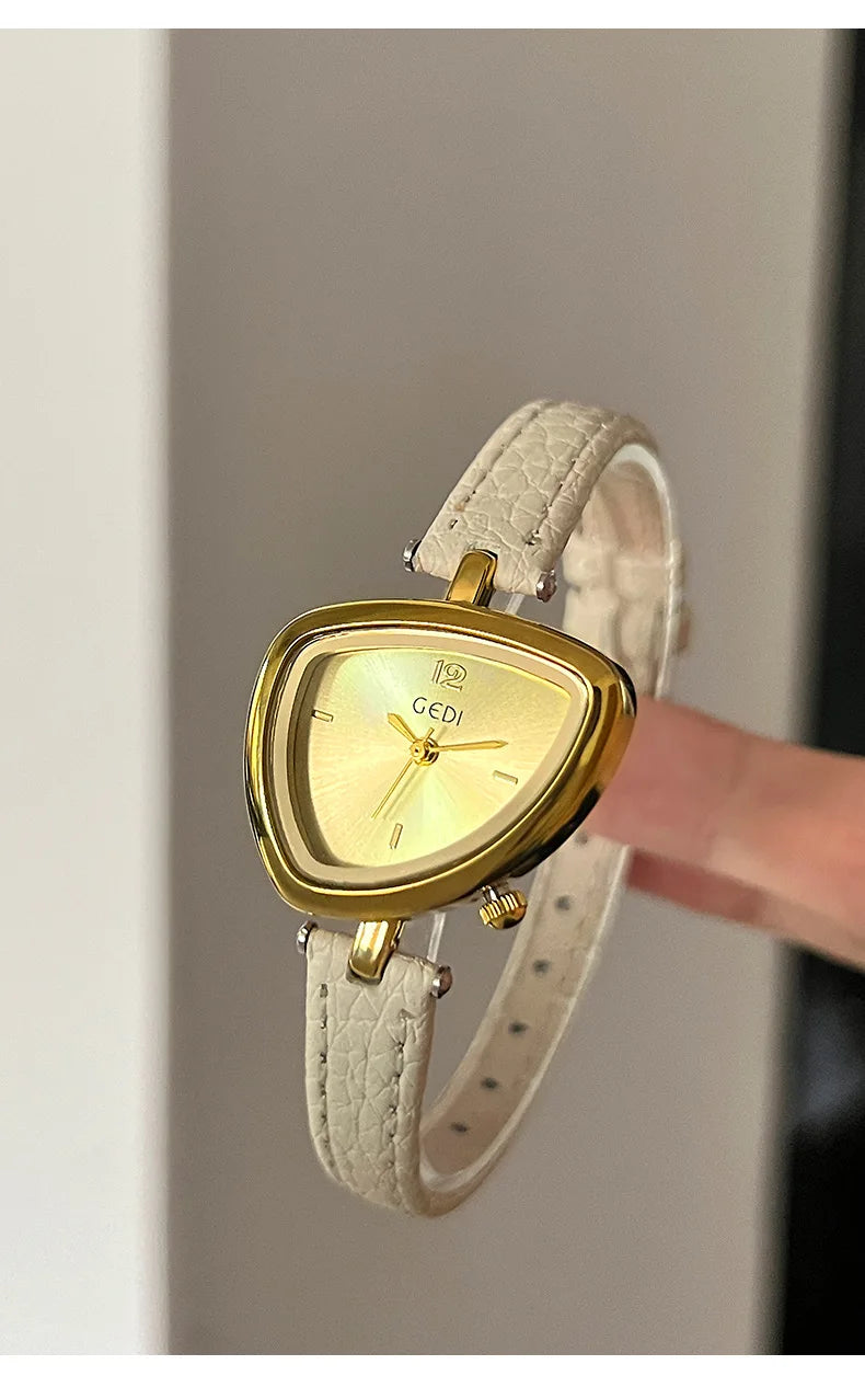 2026New Ladies Watch Versatile Irregular Triangle Dial Design Simple Waterproof High Beauty Women's Fashion Quartz Clock Watches