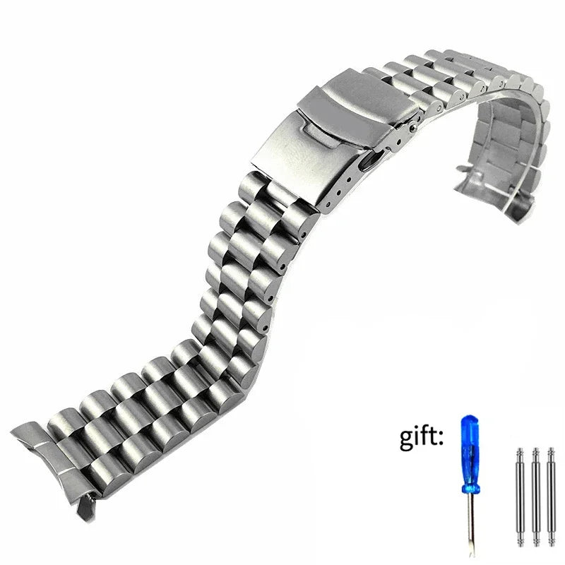 3 Styles 22mm Diving Steel Metal Strap For Casio Duro Mdv107-1A MDV106-1A Watch Wristband Bracelet Watchband Replacement Parts