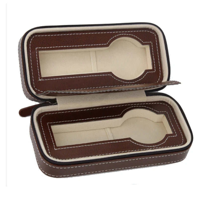 2/4/6/8/10/12 Slots Watch Suitcase Organizer Portable Zipper Watch Case Bracelets Men's and Women's Multifunctional Display Box