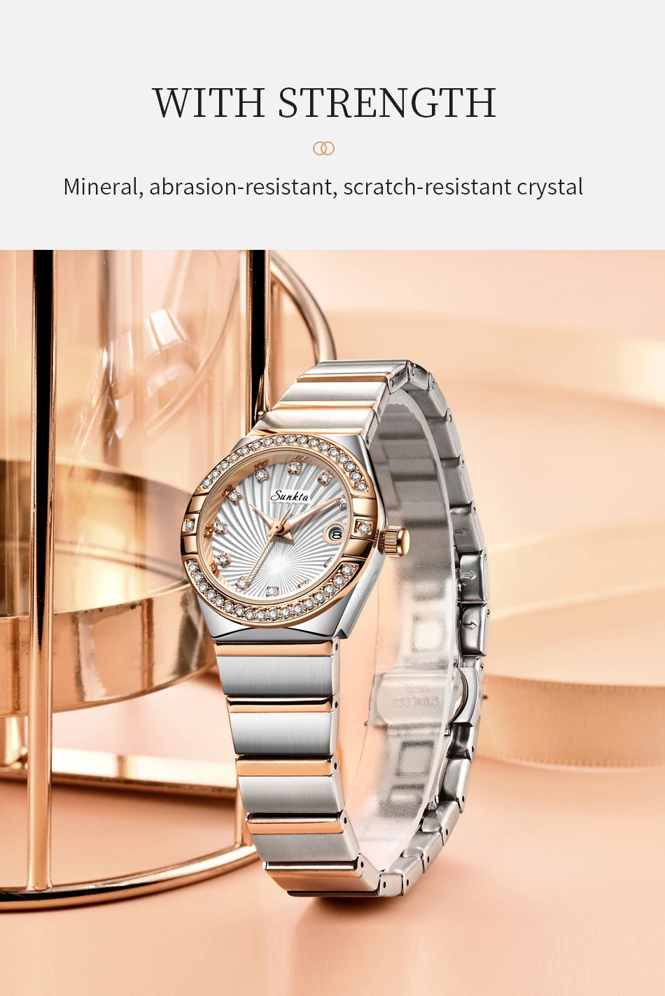 Sunkta Woman Watch LIGE Fashion Luxury Elegant Retro Diamond Simple Stainless Waterproof Casual Calendar Quartz Women's Watches