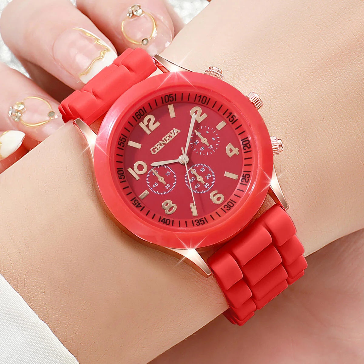8PCS/Set Fashion Women Watches Casual Ladies Quartz Watch for Girls Clock Gift Reloj Mujer(Without Box)