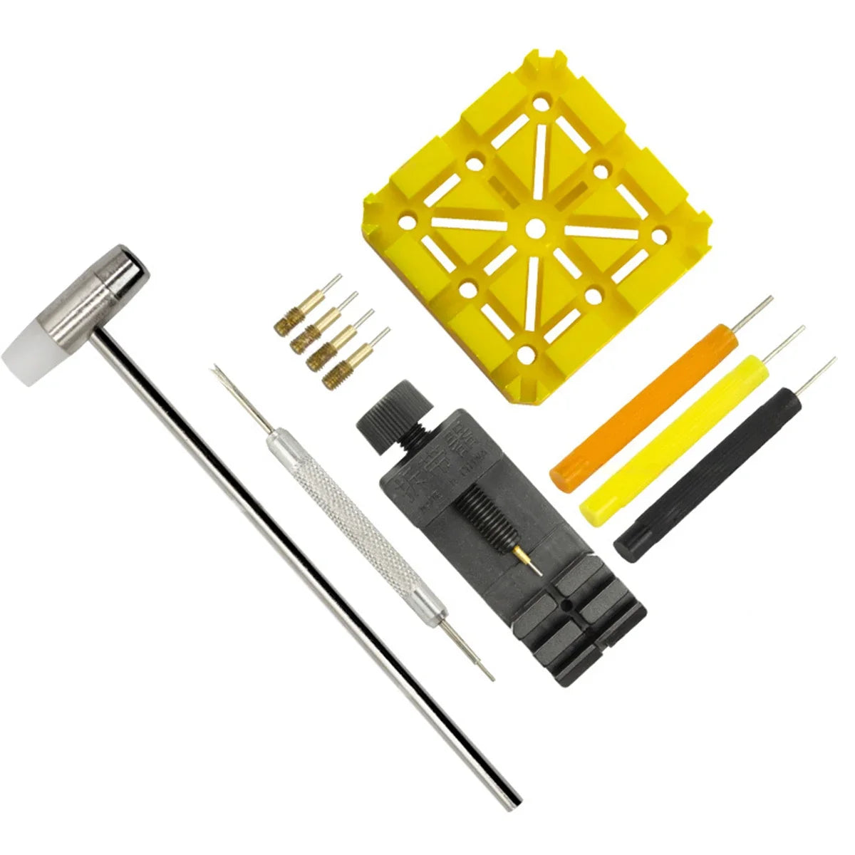 11 Pcs Watch Repair Tool Set Watch Link Band Slit Strap Bracelet Chain Pin Remover Adjuster Tool Kit for Professional Watchmaker