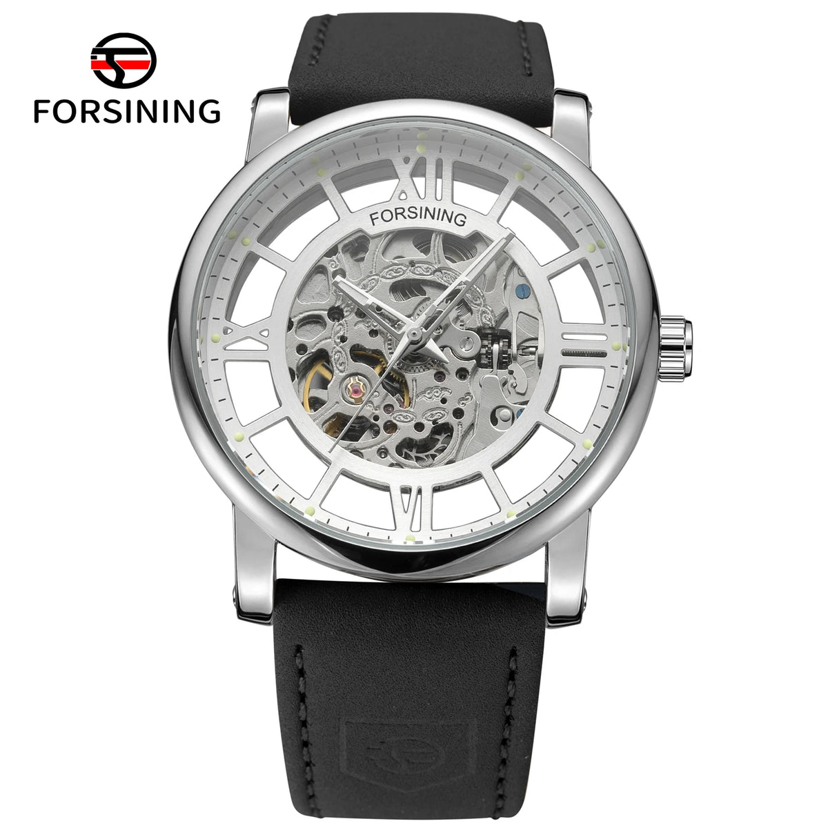 2026 FORSINING Official Original 3d Skeleton Automatic Watches For Men Waterproof Retro Luminous Mechanical Clock Leather Strap