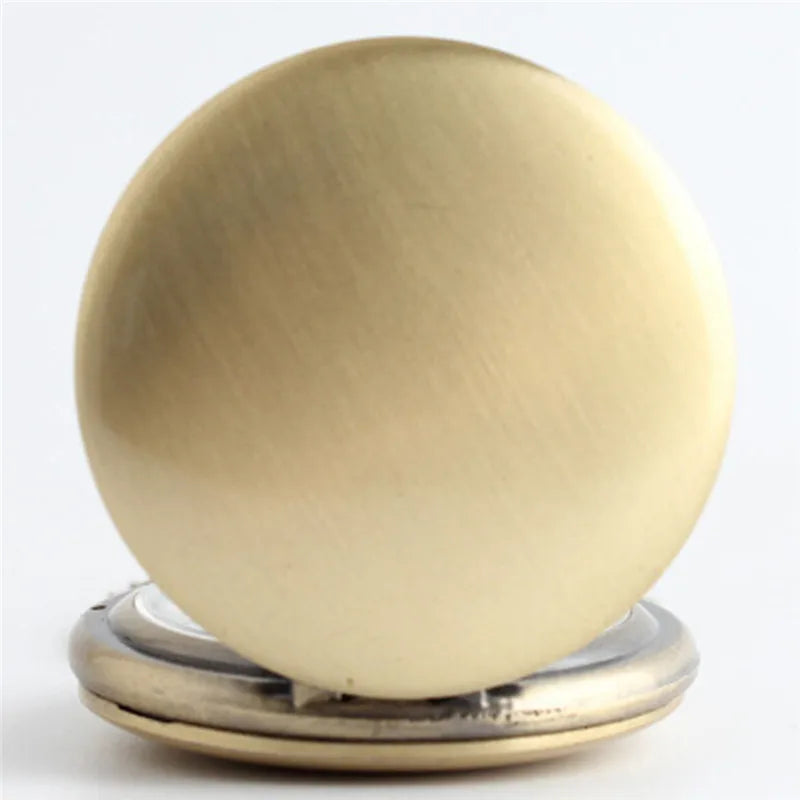 Classic Fashion 37CM Fob Chain Smooth Steel Polish Quartz Pocket Watch Mens Pendant Gifts