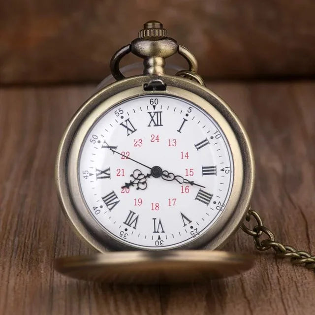 Classic Fashion 37CM Fob Chain Smooth Steel Polish Quartz Pocket Watch Mens Pendant Gifts