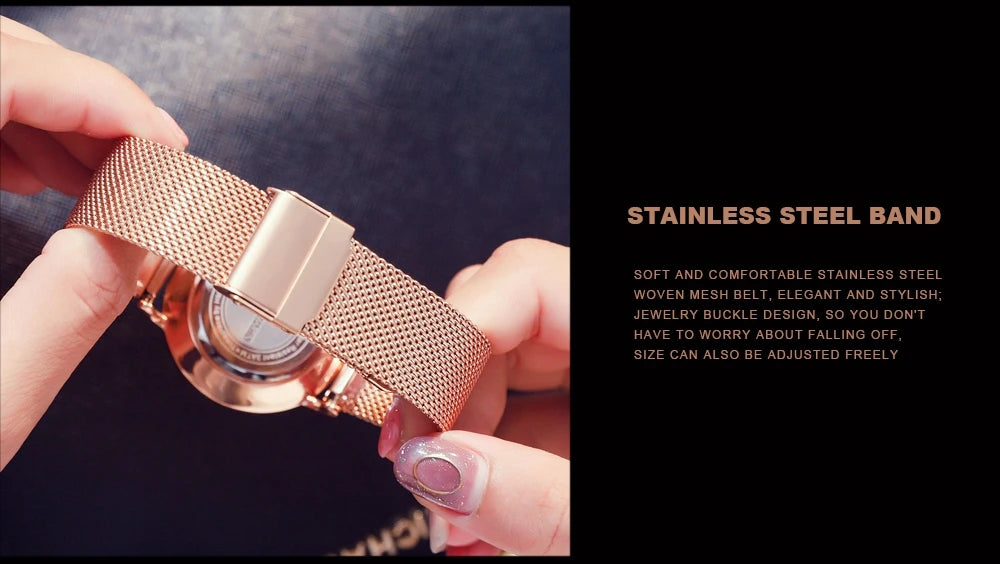 Hannah Martin New 2021 Top Brand Luxury Japan Quartz Wristwatch Stainless Steel Rose Gold Waterproof Watch for Women reloj mujer