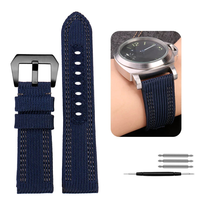 For Panerai Watch Strap Pam00984 00985 PAM111 PAM441 Stealth Nylon leather sole Bracelet Accessory 24 26mm large size  for men