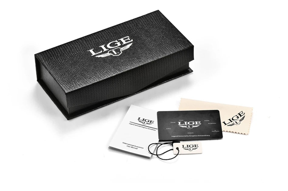 LIGE 2025 Top Brand Luxury Mens Watches Square Digital Sports Quartz Wrist Watch for Men Waterproof Stopwatch Relogio Masculino