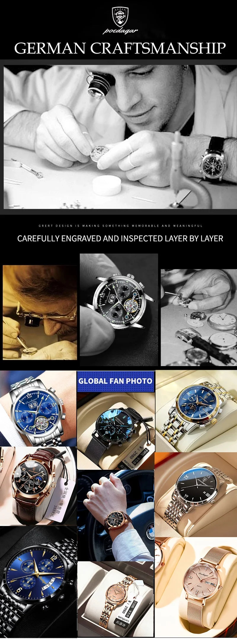 POEDAGAR Casual Wrist Watch For Women Luxury Waterproof Luminous Date Ladies Watch Stainless Steel Quartz Women Watch Gold reloj