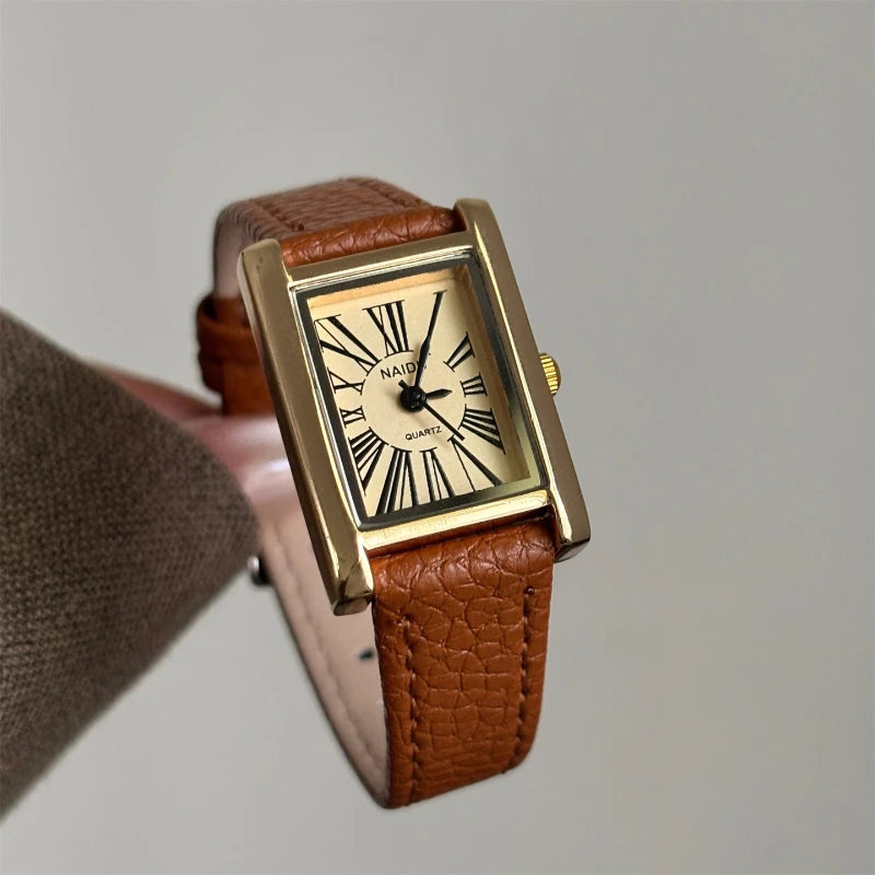Fashion Brand Roman Dial Women Quartz Watch Simple Leather Strap Wristwatches Girl Gifts Ladies Watches Reloj Mujer Dropshipping