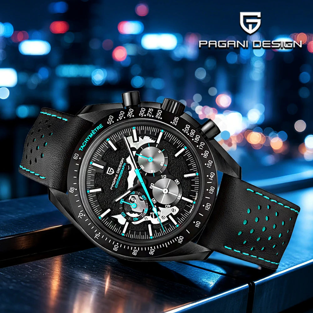 2026men's watches top Pagani design brand quartz men's watches VK63 sports chronograph sapphire leather strap relógios masculino