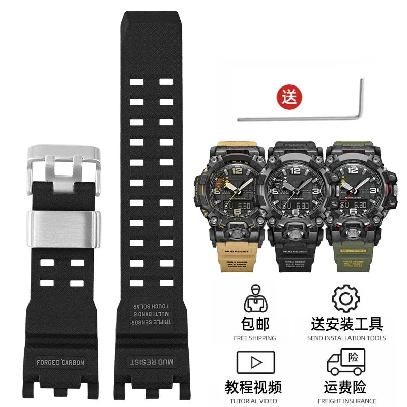 For G-SHOCK Casio Watch Band for Men's Second Generation Big Mud King Modified GWG2000 GWG-2000 GWG-2040 Resin Rubber Strap