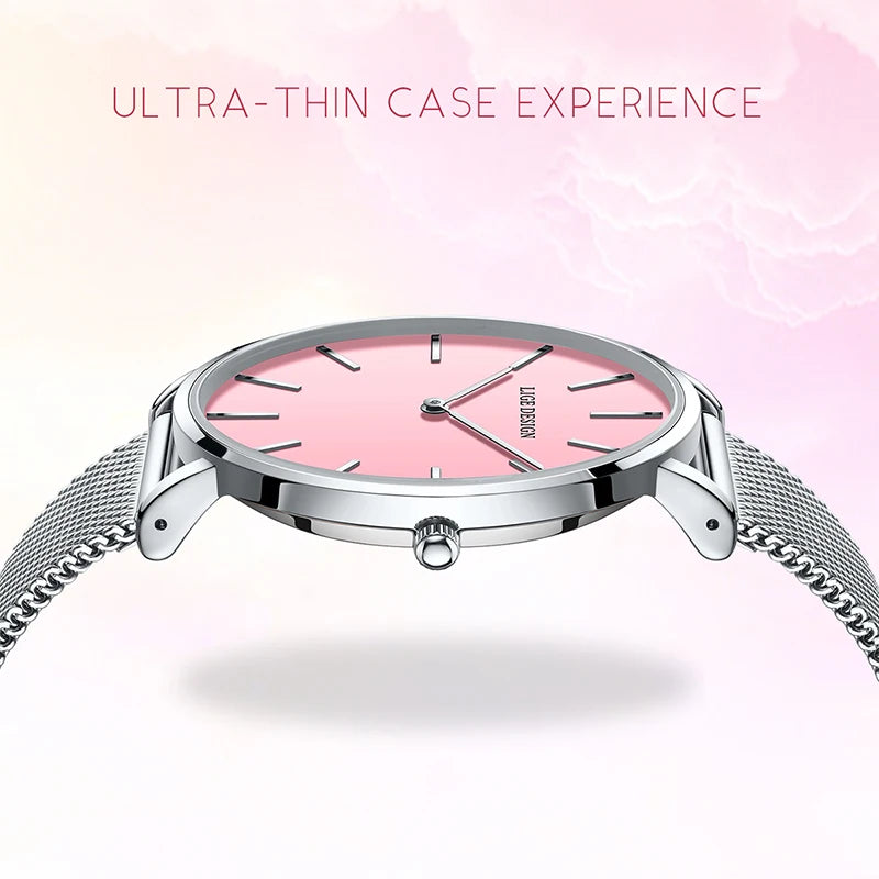 LIGE NEW 2026 TOP Elegant Women's Watches Fashion Simple Ladies Watches Quartz Waterproof Watches for Women Relogio Feminino+BOX