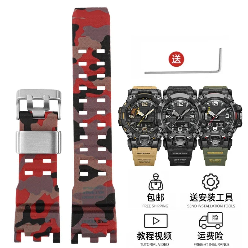 For G-SHOCK Casio Watch Band for Men's Second Generation Big Mud King Modified GWG2000 GWG-2000 GWG-2040 Resin Rubber Strap
