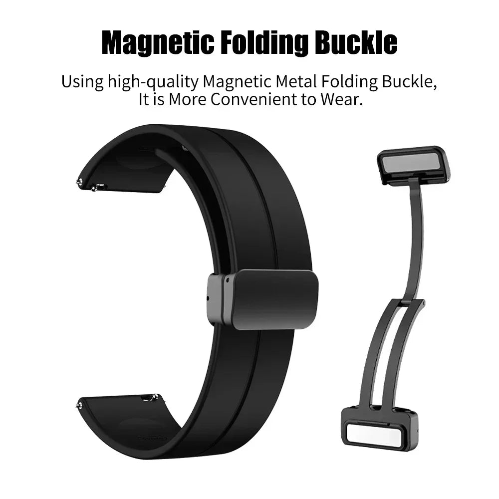 Magnetic Folding Buckle Band for Zeblaze Stratos 4 Smart Watch Silicone Strap for Zeblaze Stratos 4 Watchband Bracelet