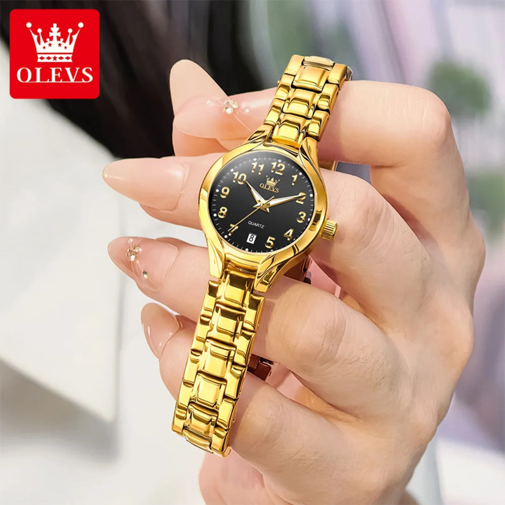 OLEVS 3650 Elegant Casual Women Quartz Watch Luxury Waterproof Luminous Watch Dress Bracelet Valentine Anniversary Watch Set