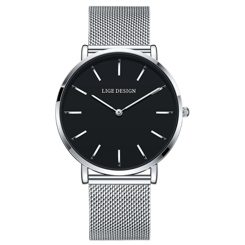 LIGE NEW 2026 TOP Elegant Women's Watches Fashion Simple Ladies Watches Quartz Waterproof Watches for Women Relogio Feminino+BOX
