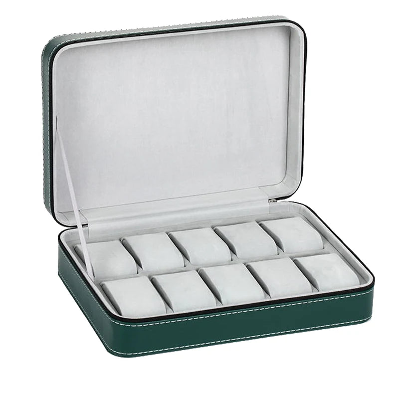 2/4/6/8/10/12 Slots Watch Suitcase Organizer Portable Zipper Watch Case Bracelets Men's and Women's Multifunctional Display Box
