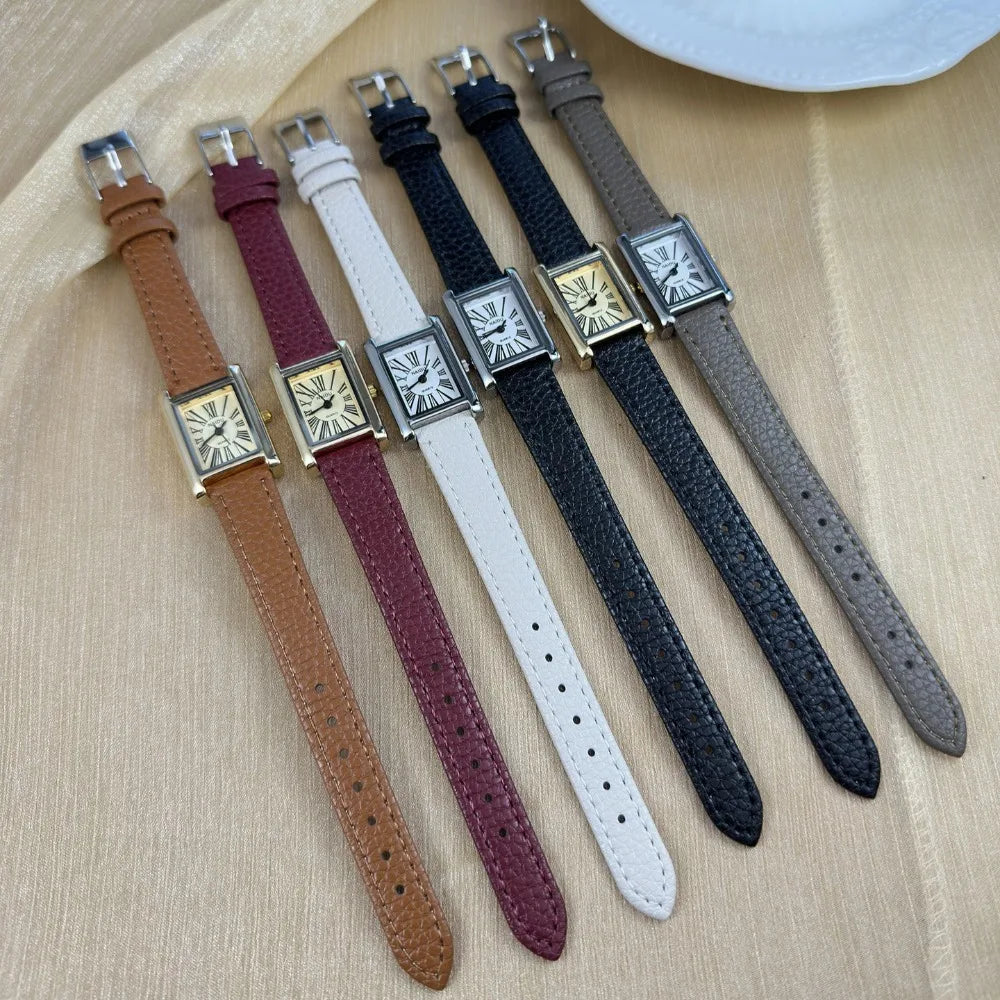Fashion Brand Roman Dial Women Quartz Watch Simple Leather Strap Wristwatches Girl Gifts Ladies Watches Reloj Mujer Dropshipping