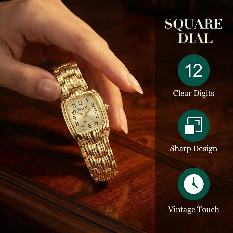 New Luxury Women Watches Fashion Square Quartz Watches for Woman Vintage Elegant Ladies Wristwatch Clock Gift Montre Femme