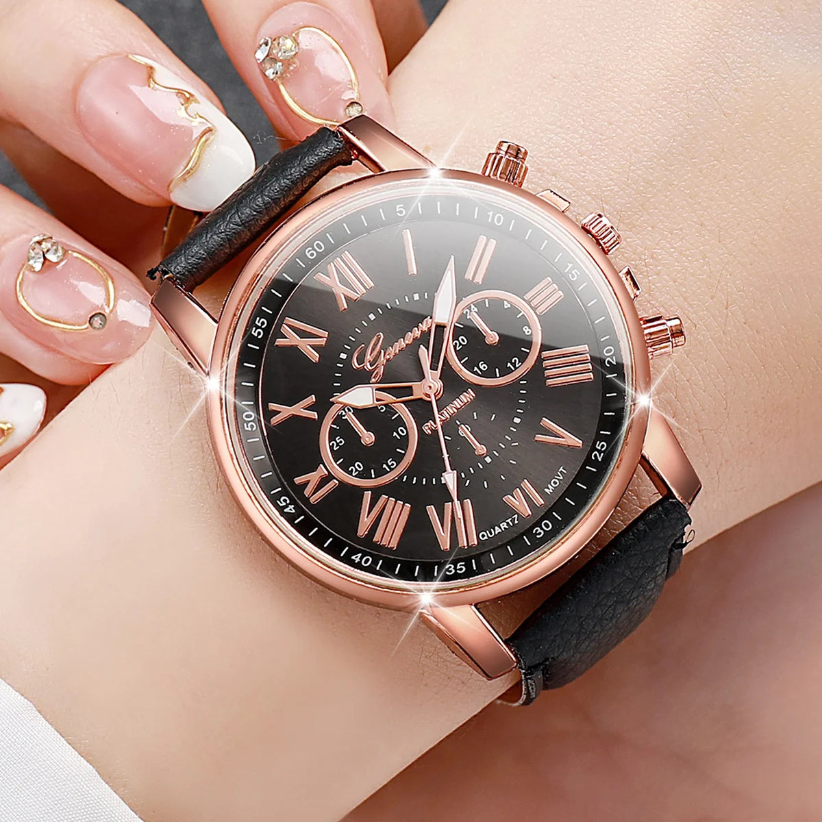 8PCS/Set Fashion Women Watches Casual Ladies Quartz Watch for Girls Clock Gift Reloj Mujer（Without Box）
