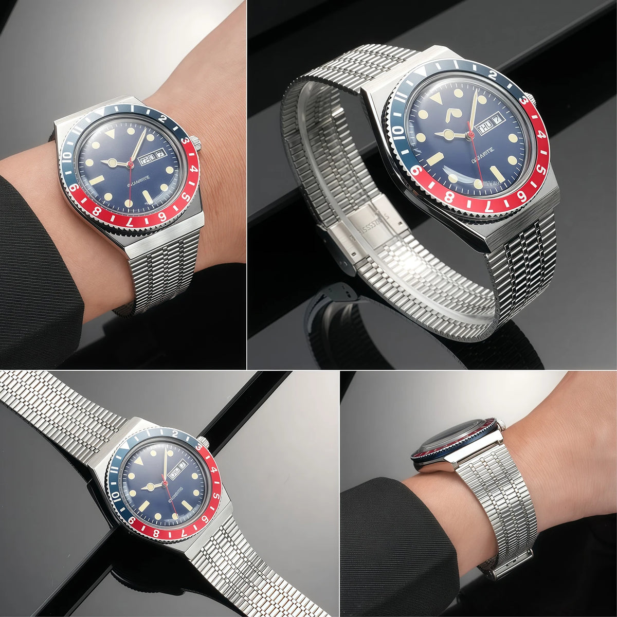 For TIMEX Q Series TW2T80700 TW2U61200 TW2U61300 stainless steel watchband men's Watch accessories Convex metal strap 18MM