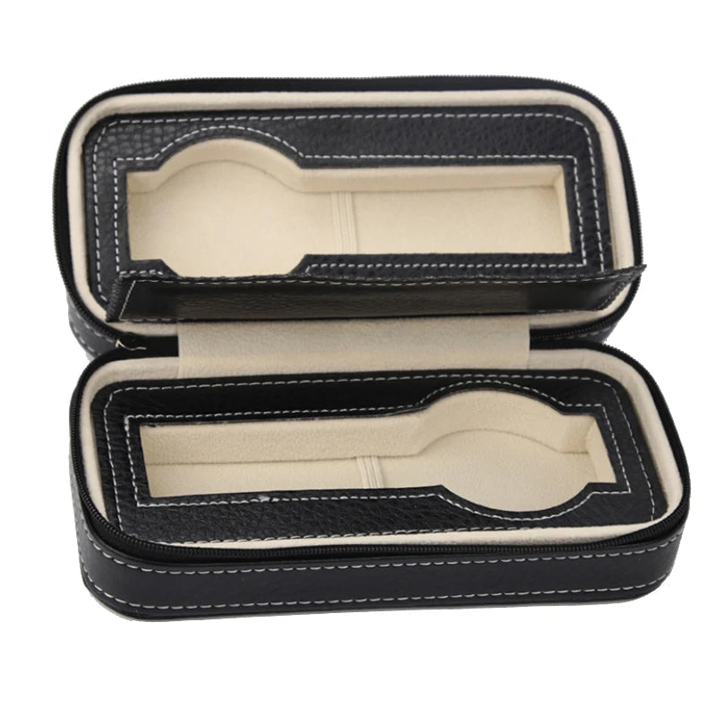 2/4/6/8/10/12 Slots Watch Suitcase Organizer Portable Zipper Watch Case Bracelets Men's and Women's Multifunctional Display Box