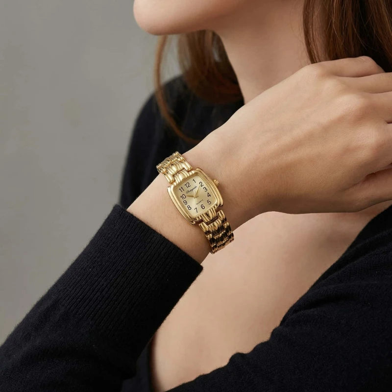New Luxury Women Watches Fashion Square Quartz Watches for Woman Vintage Elegant Ladies Wristwatch Clock Gift Montre Femme
