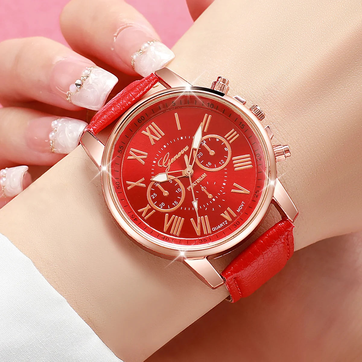 8PCS/Set Fashion Women Watches Casual Ladies Quartz Watch for Girls Clock Gift Reloj Mujer（Without Box）