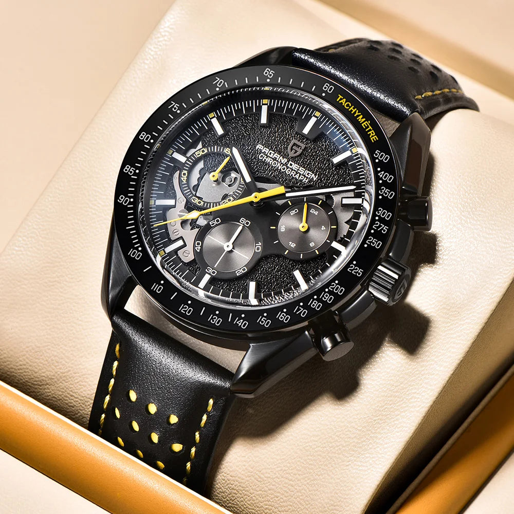 2026men's watches top Pagani design brand quartz men's watches VK63 sports chronograph sapphire leather strap relógios masculino
