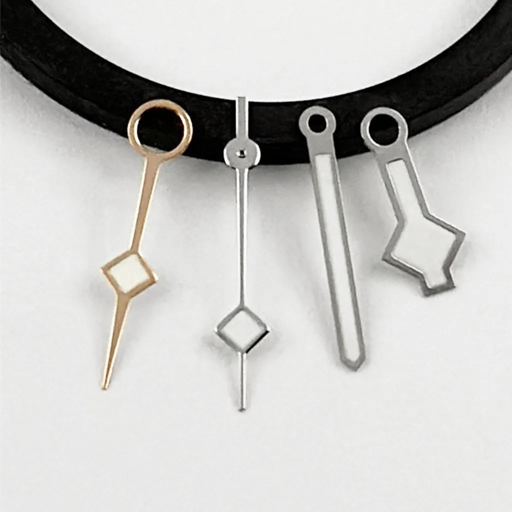 NH34 SnowFlake Four Needles Hands Rose Gold Silver Gold Black Watches Pointer Suitable NH34A 4R34 GMT Movement Green Luminous