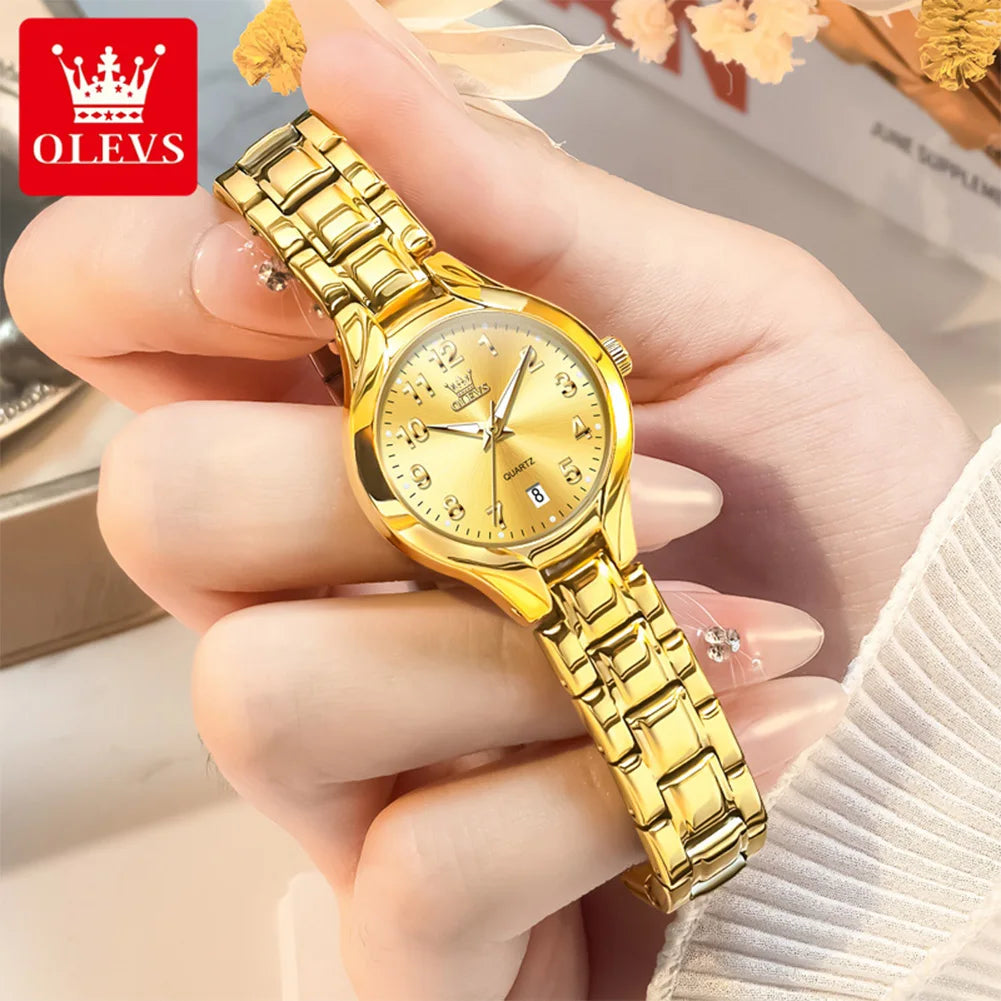 OLEVS 3650 Elegant Casual Women Quartz Watch Luxury Waterproof Luminous Watch Dress Bracelet Valentine Anniversary Watch Set